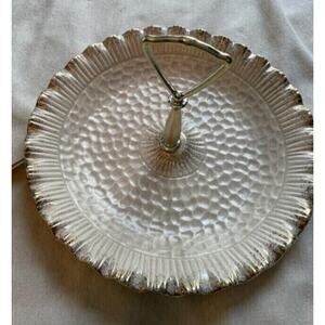 Vintage Calif Orig USA serving dish w handle Cream Colored